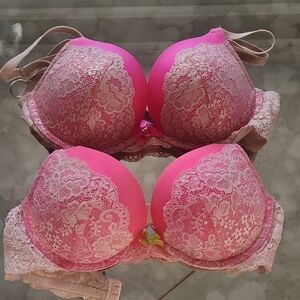 Victoria's Secret Vibrant Pink Lace Bras